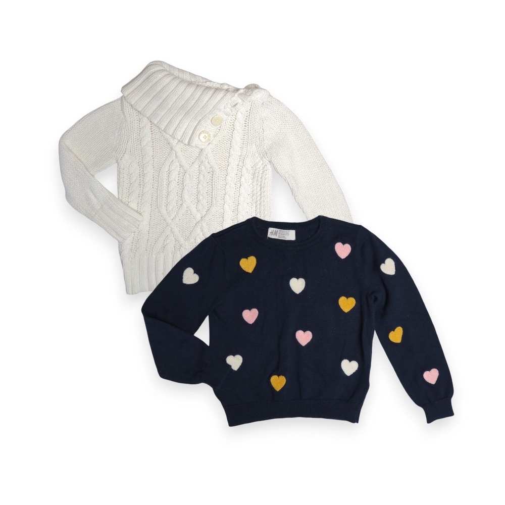 2-Pc Toddler Girls Kids Winter Sweaters Tops Bundle Size 2T
